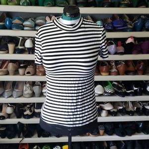 Vixen Bad Girl Top Black and White Stripe